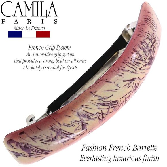 Hair Barrette Clip for Girls Women Bordeaux Rubberized Metal Clasp Durable main image 7